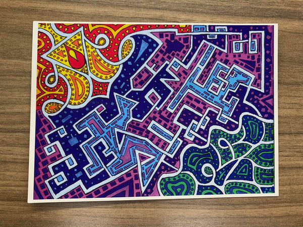 Space Bacon Inspired Original Artwork Postcard