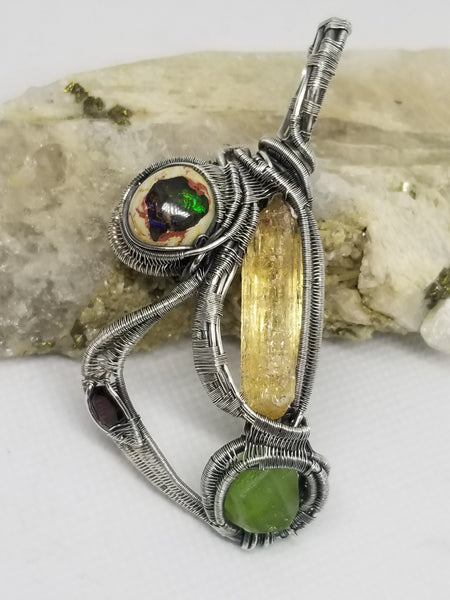 Wire Wrapped Silver Pendant